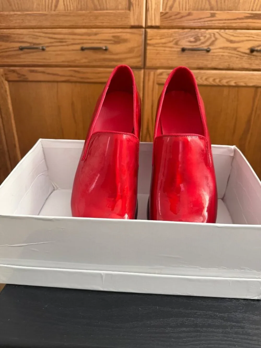 Red Slip-On Unisex Loafers (42 EU/12 US)